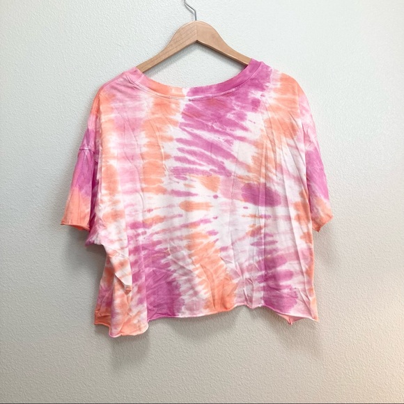 NEW! Abound Pink Tye Dye Cropped Tee S - Picture 7 of 7